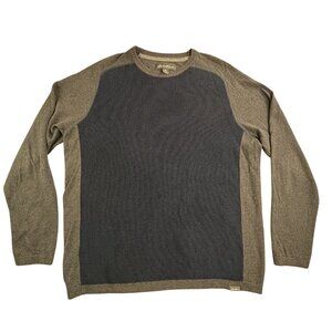 Eddie Bauer Sweater Mens XL Blue Gray Pullover Crewneck Wool Cotton Waffle Knit